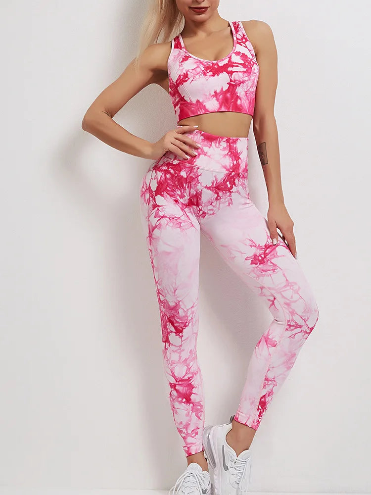 Tie-Dyed Yoga Bra Suit Sets