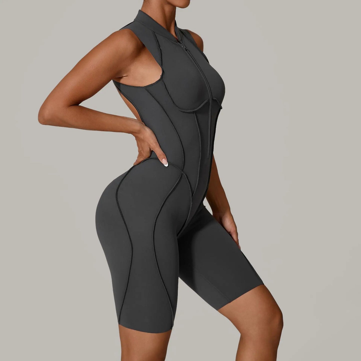 Jumpsuit Hollow Zipper Yoga Suit