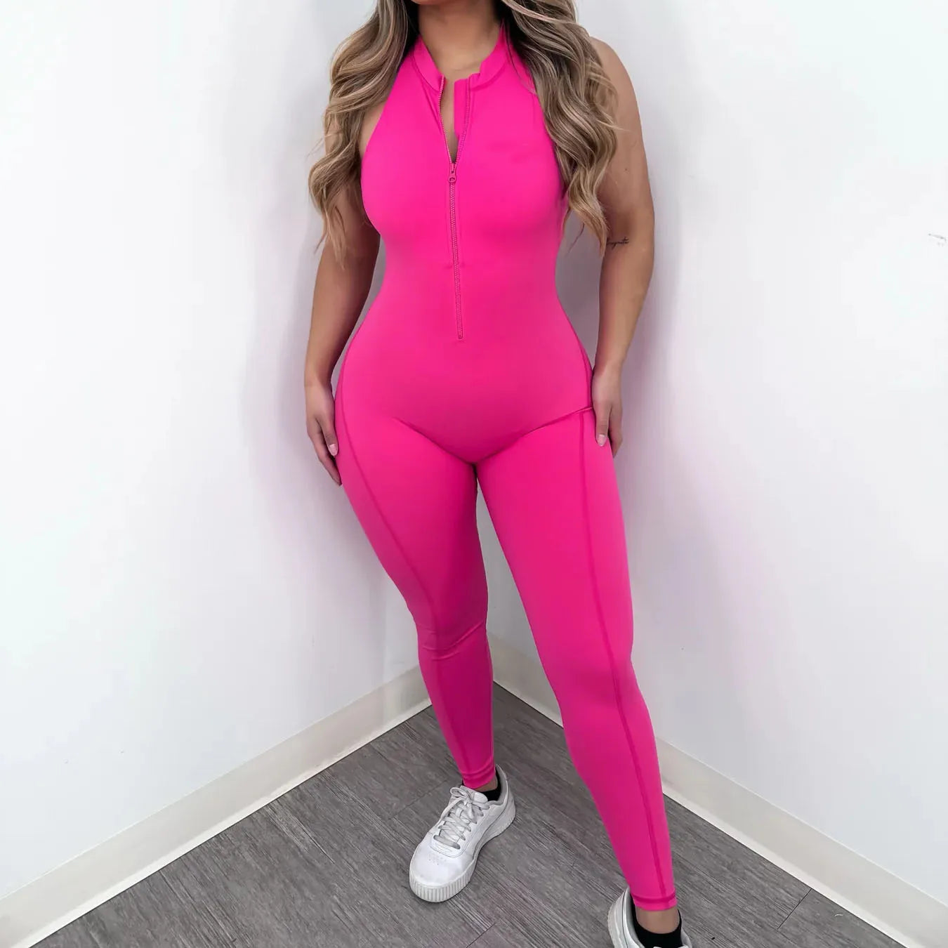 Women’s Zipper Padded Yoga Romper