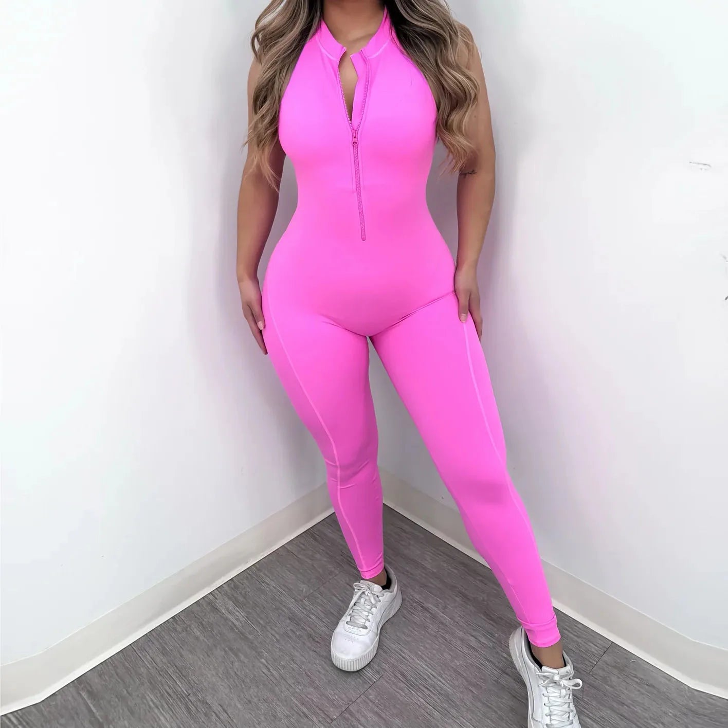 Women’s Zipper Padded Yoga Romper
