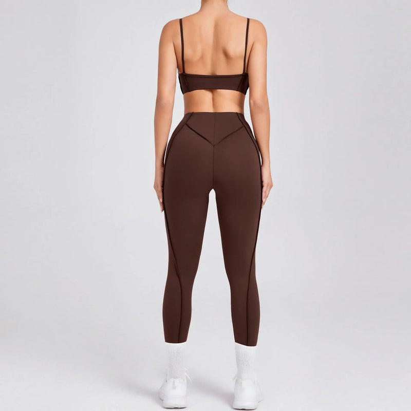 Curve-Enhancing Yoga Set with Push-Up Bra & Flexible Leggings