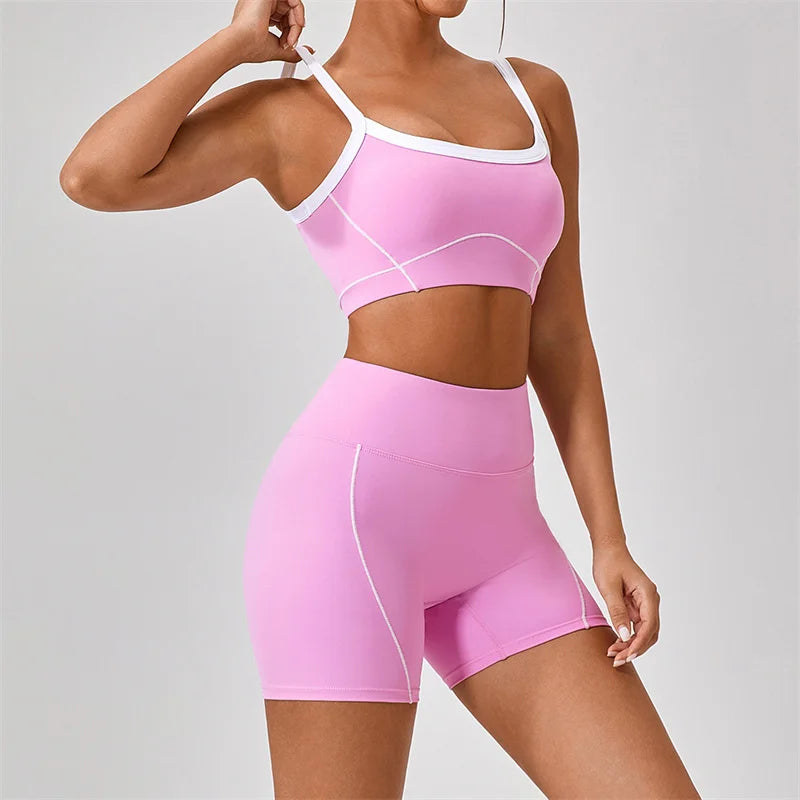 Fitness Yoga Top & Shorts Set