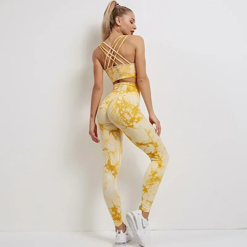 Tie-Dyed Yoga Bra Suit Sets