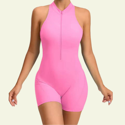 Zip-Up Scrunch Butt Yoga Romper