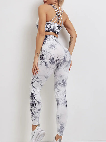 Tie-Dyed Yoga Bra Suit Sets