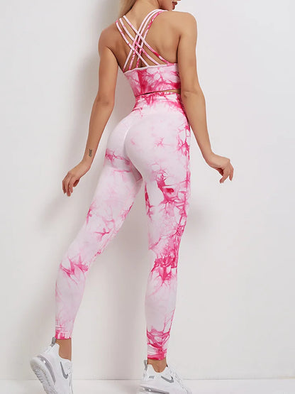 Tie-Dyed Yoga Bra Suit Sets