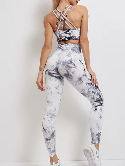 Tie-Dyed Yoga Bra Suit Sets