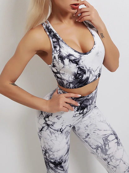 Tie-Dyed Yoga Bra Suit Sets