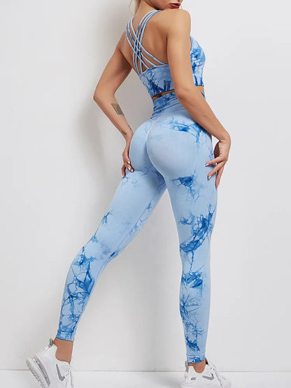 Tie-Dyed Yoga Bra Suit Sets
