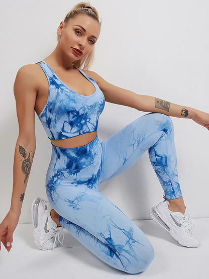 Tie-Dyed Yoga Bra Suit Sets