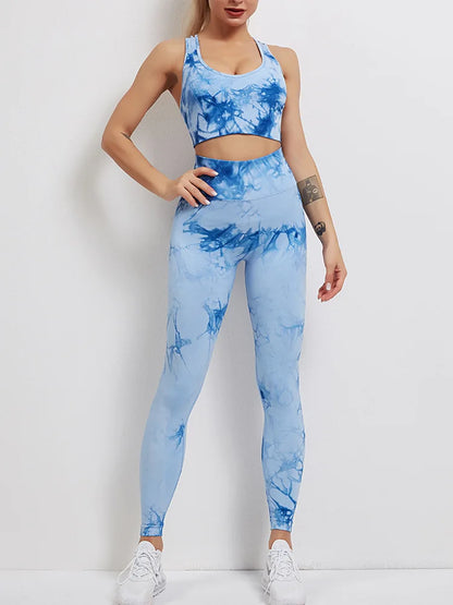 Tie-Dyed Yoga Bra Suit Sets