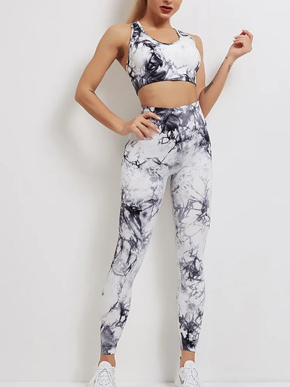 Tie-Dyed Yoga Bra Suit Sets