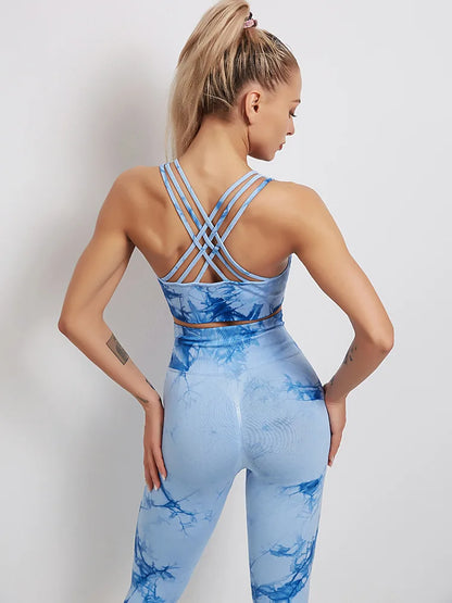 Tie-Dyed Yoga Bra Suit Sets