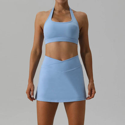 Fitness Yoga Shorts Skirt Set