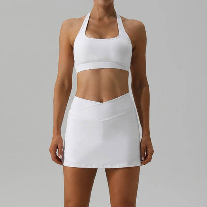 Fitness Yoga Shorts Skirt Set