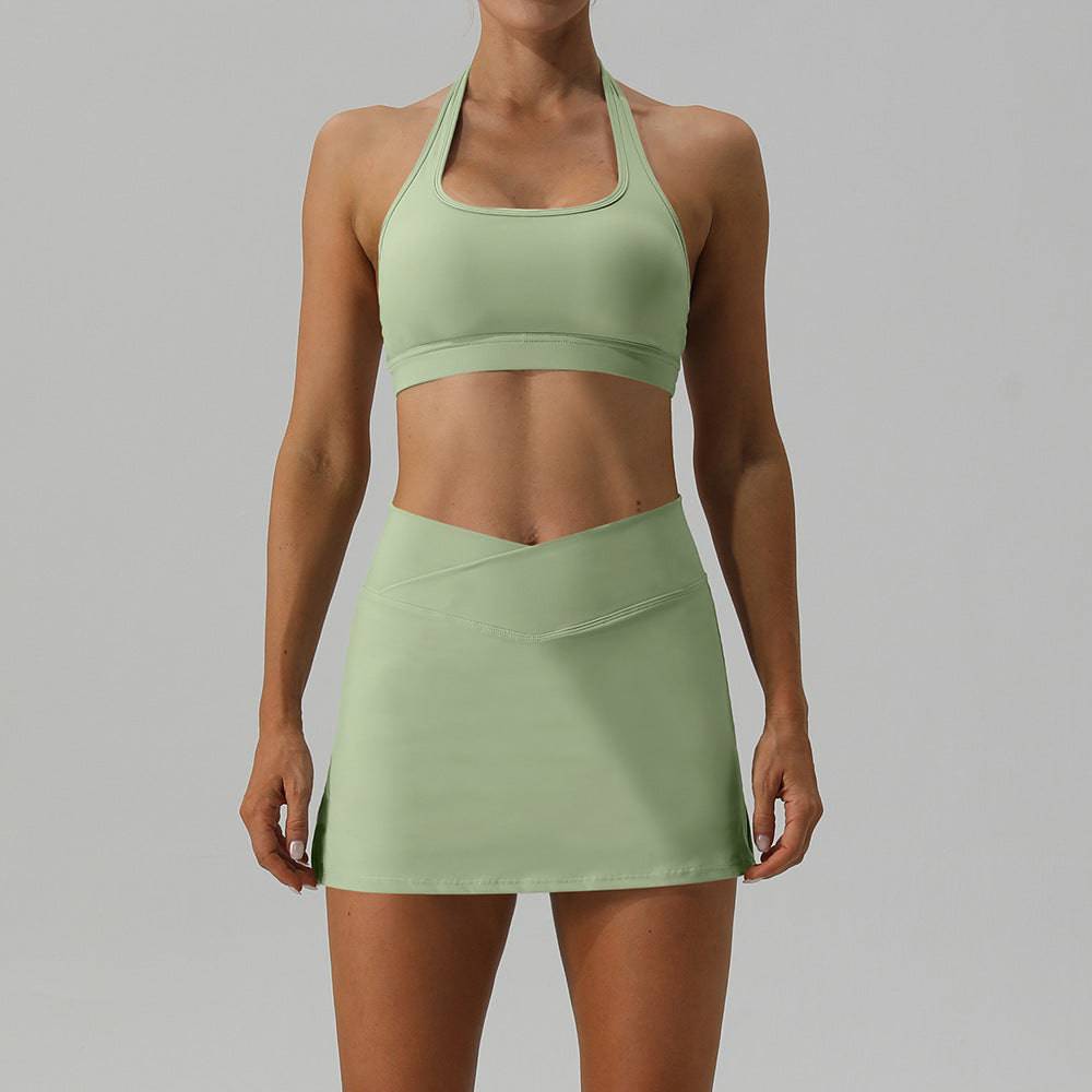 Fitness Yoga Shorts Skirt Set
