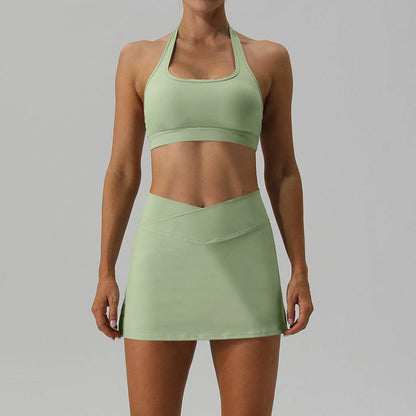 Fitness Yoga Shorts Skirt Set