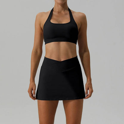 Fitness Yoga Shorts Skirt Set