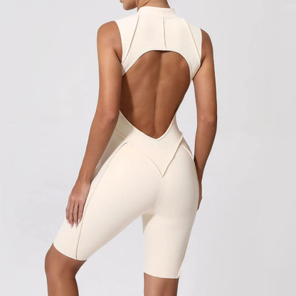 Jumpsuit Hollow Zipper Yoga Suit