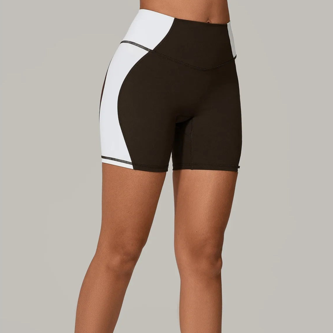 Color Clash High-Waist Butt Lift Yoga Shorts