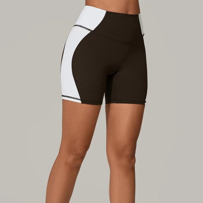 Color Clash High-Waist Butt Lift Yoga Shorts