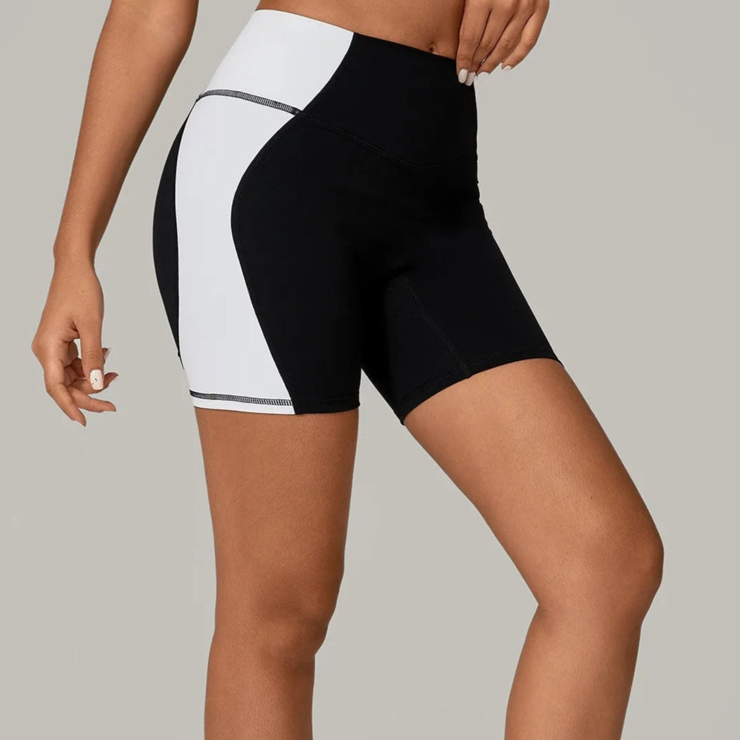 Color Clash High-Waist Butt Lift Yoga Shorts