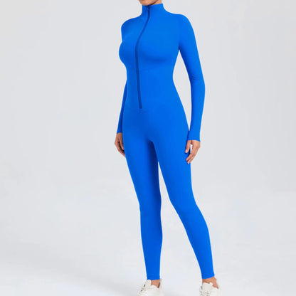 Long Zip Sports Jumpsuit
