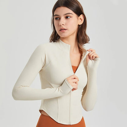 Long Sleeve Zipper Sports Top