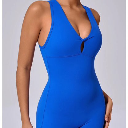 Stretch-Fit Padded Workout Jumpsuit