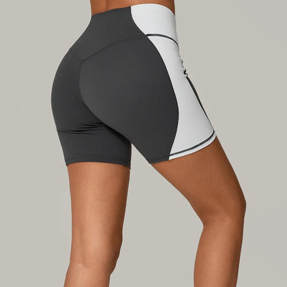 Color Clash High-Waist Butt Lift Yoga Shorts