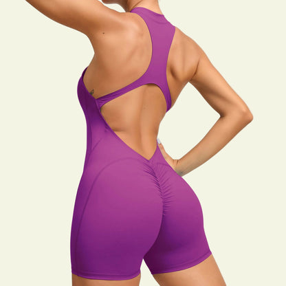 Zip-Up Scrunch Butt Yoga Romper