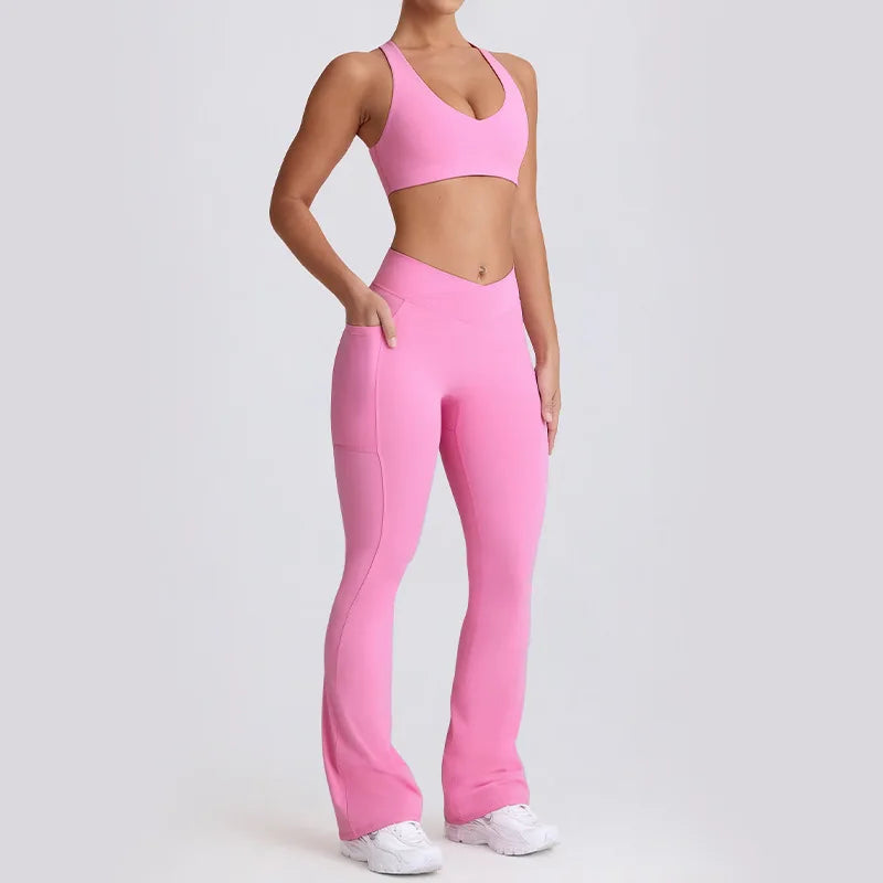 Seamless Leggings & Strappy Sports Bra Set