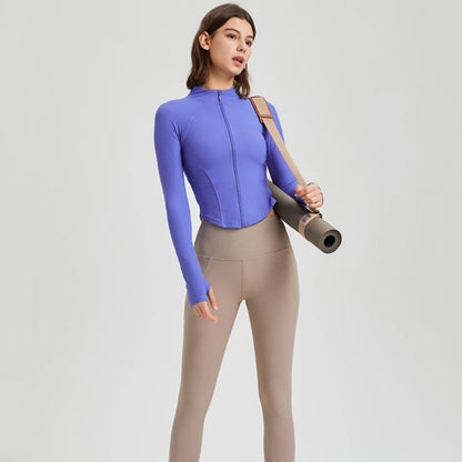 Long Sleeve Zipper Sports Top