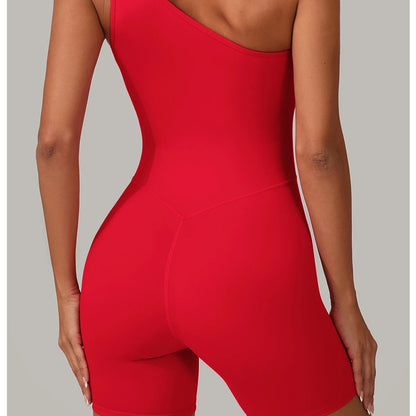 One-Shoulder Backless Yoga Jumpsuit