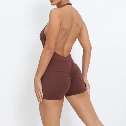 Gym Sport Jumpsuit with Pocket