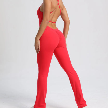 Women’s Backless Workout Jumpsuit