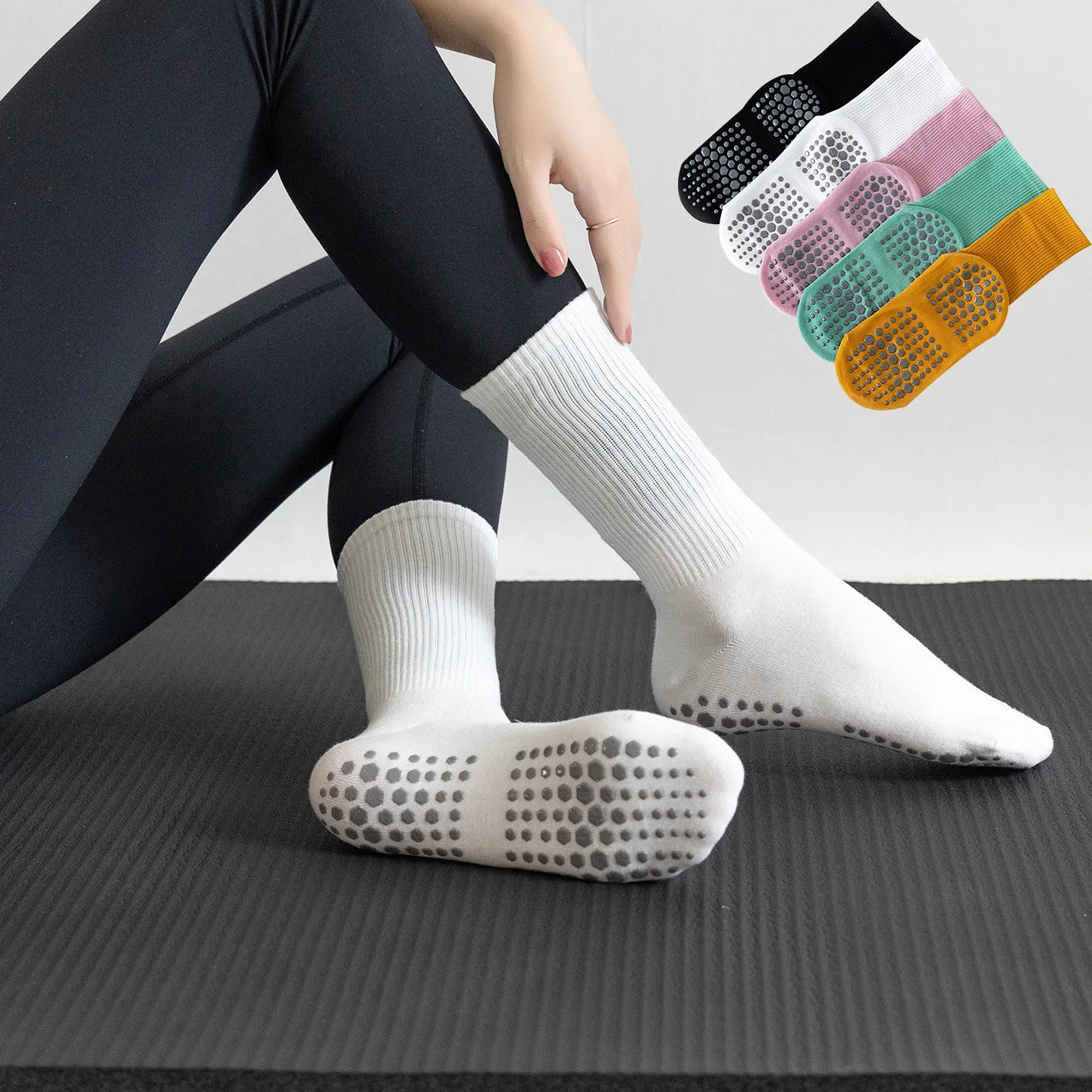 GripEase Anti-Skid Yoga Socks (5 Pairs)