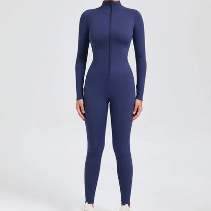 Long Zip Sports Jumpsuit