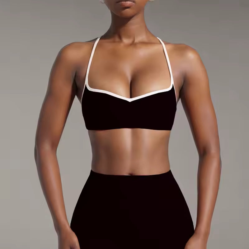 Bold & Sleek Contrast Activewear Ensemble