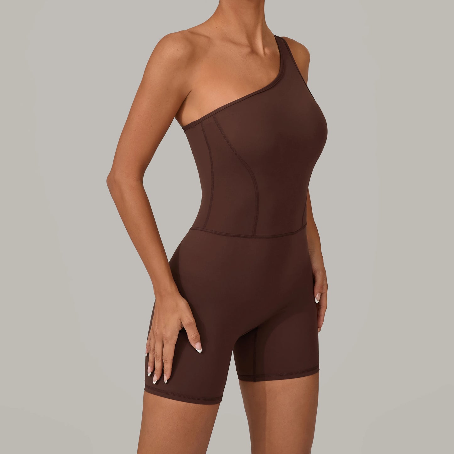 One-Shoulder Backless Yoga Jumpsuit