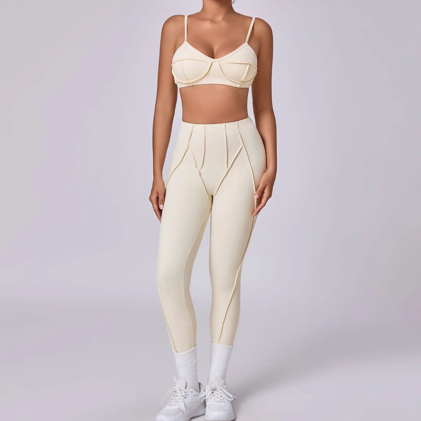 Curve-Enhancing Yoga Set with Push-Up Bra & Flexible Leggings