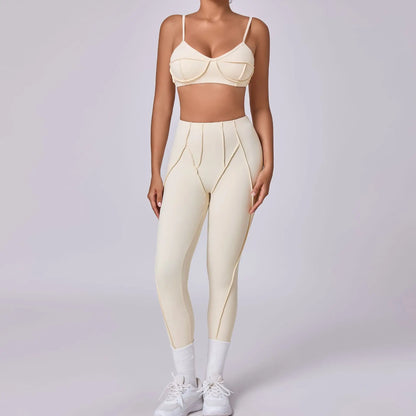 Curve-Enhancing Yoga Set with Push-Up Bra & Flexible Leggings