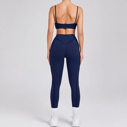 Curve-Enhancing Yoga Set with Push-Up Bra & Flexible Leggings