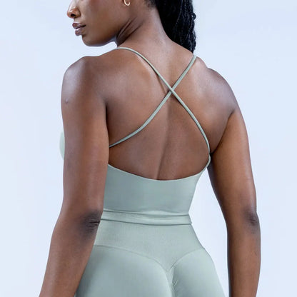 Strappy Back Cross Sports Bra