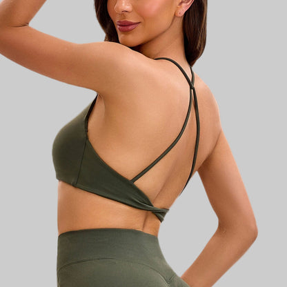 Twist Back High Support Sports Bra