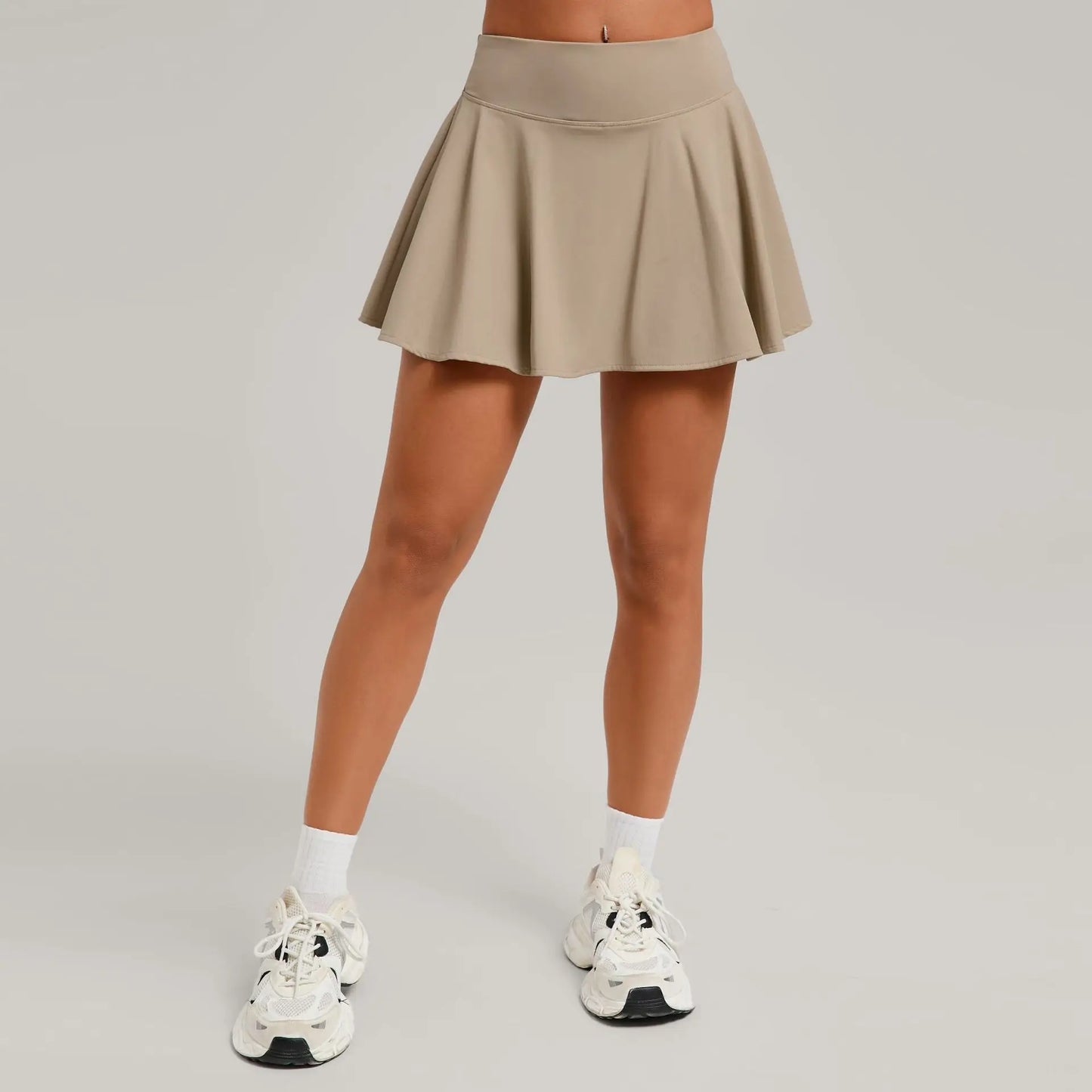 High Waist Tennis Skirt with Pockets
