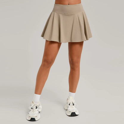 High Waist Tennis Skirt with Pockets