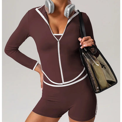 3 Piece Yoga Training Shorts and Coat
