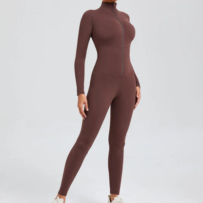Long Zip Sports Jumpsuit