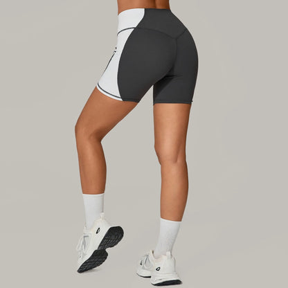 Color Clash High-Waist Butt Lift Yoga Shorts